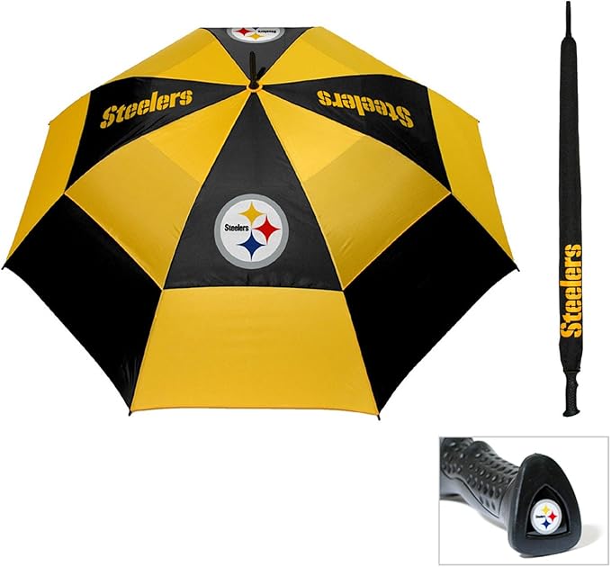 Team Golf NFL San Francisco 49ers Golf Umbrella 62" Golf Umbrella with Protective Sheath, Double Canopy Wind Protection Design, Auto Open Button