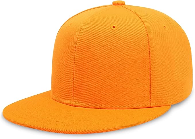 CHOK.LIDS Flat Bill Visor Classic Snapback Hat Blank Adjustable Brim High Top End Trendy Color Style Plain Tone Baseball Cap