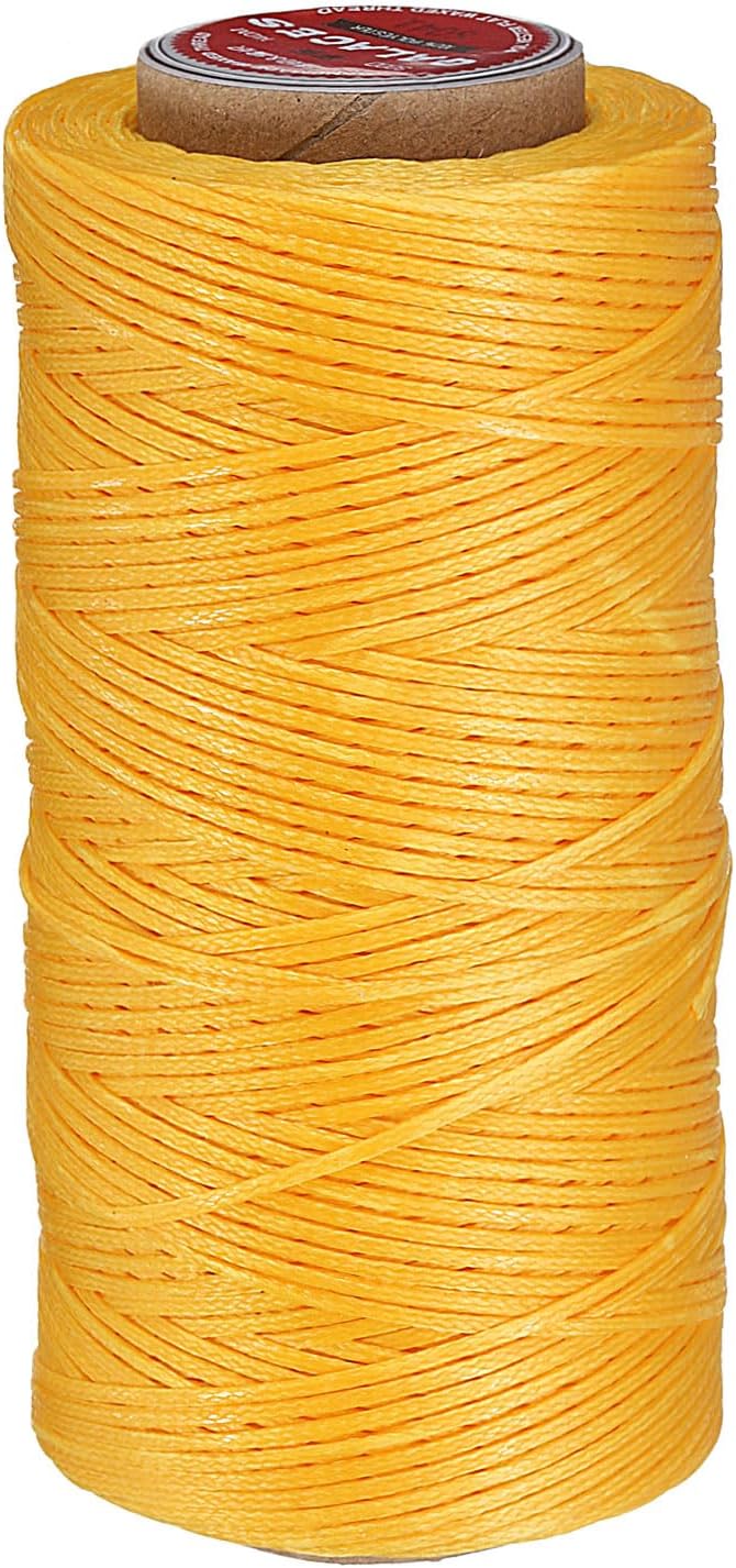 uxcell Flat Leather Sewing Waxed Thread, 140m / 153 Yards Polyester Wax String by uxcell