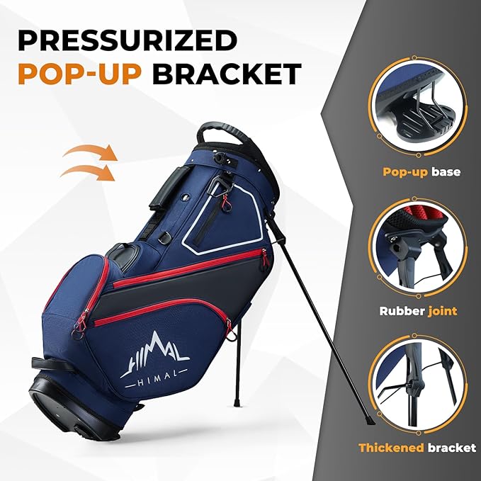 UNIHIMAL 14 Way Dividers Golf Stand Bag Lightweight, Golf Bag for Men Women with Multiple Pockets, Dual Strap and Rain Cover Hood