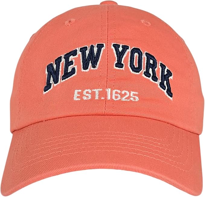 Elidan NY Dad Hat New York EST.1625 Cotton Cap, Adjust Buckle Strap, Unstructured Low-Profile NY Baseball Cap for Men & Women