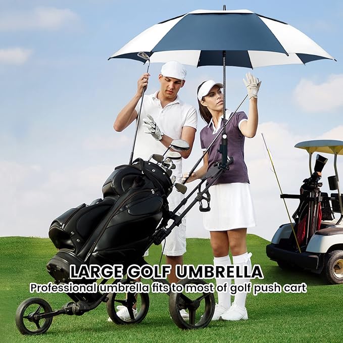 ZOMAKE Golf Umbrella Windproof, Extra Large Oversized Heavy Duty Double Canopy for Rain, Sports Games & Push Cart(51/54/62/68/72Inch)