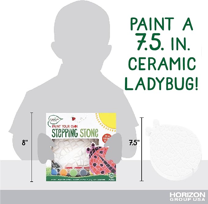 Creative Roots Mosaic Ladybug Stone, Includes 7-Inch Ceramic Stepping Stone & 6 - Image 7