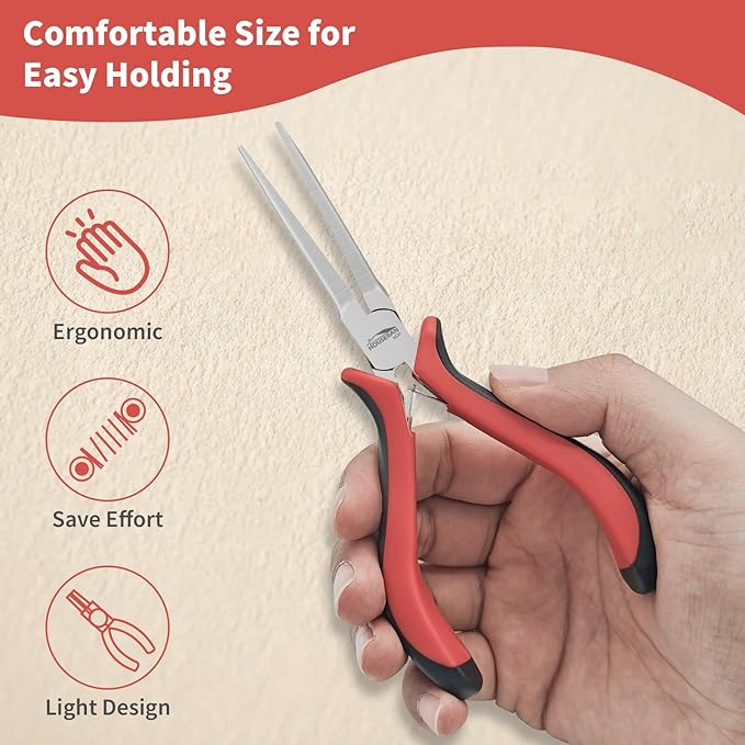 Long Needle Nose Pliers 5.5"-5 Pack Long Nose Mini Precision Pliers - Image 3