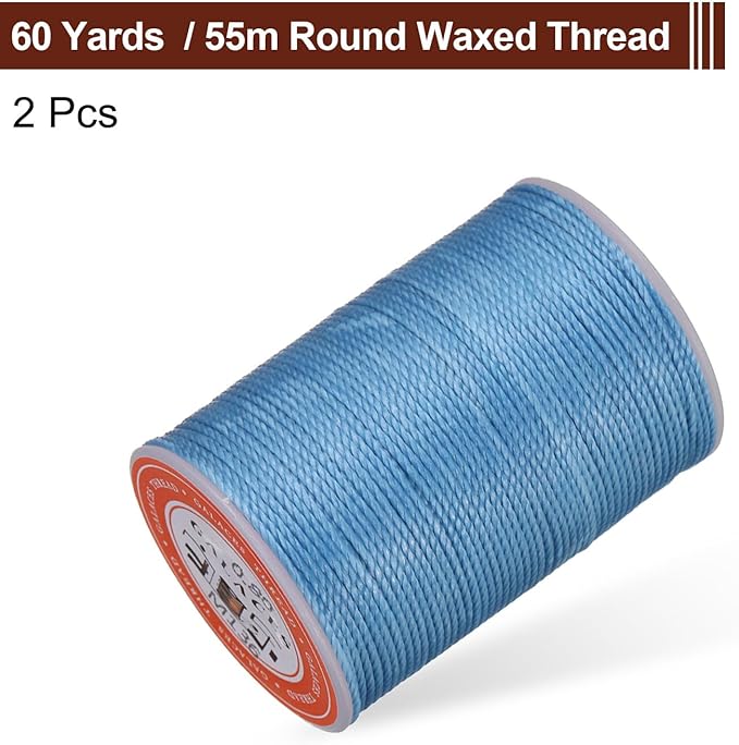uxcell Round Leather Sewing Waxed Thread, 55m / 60 Yards Polyester Wax String - Image 3
