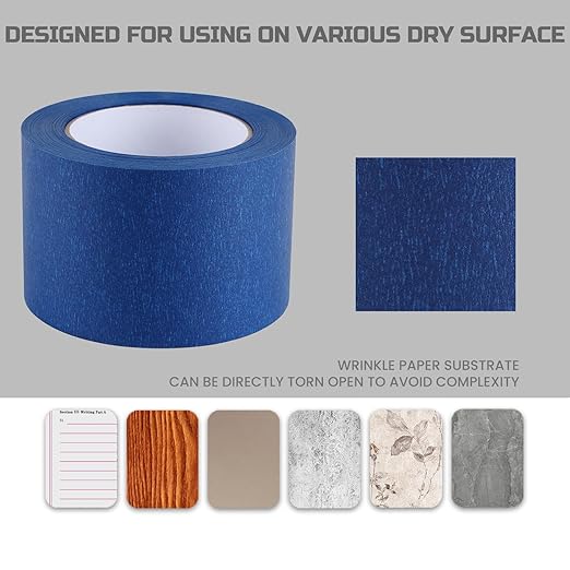 Lichamp Wide Masking Tape 3 inches, 1 Pack Blue Painters Tape Blue Masking Paper - Image 5