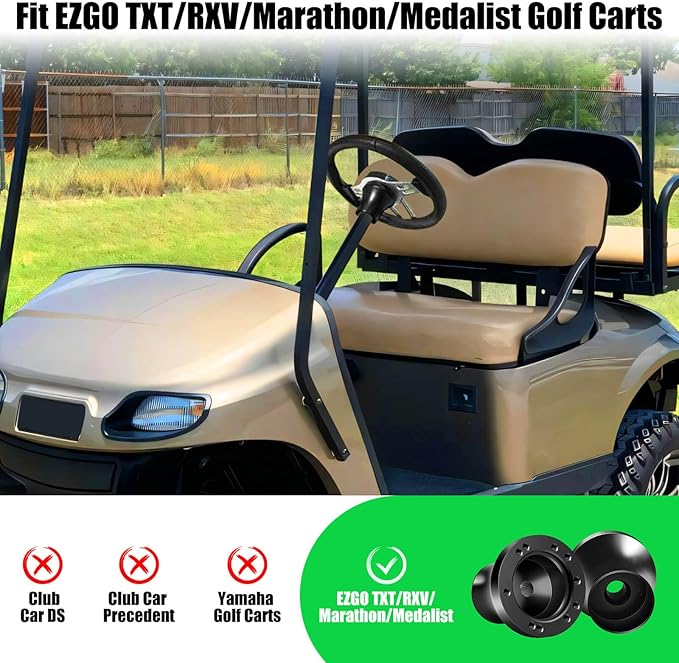 EZGO Steering Wheel Adapter fit EZGO TXT/RXV/Marathon/Medalist Golf Carts Steering Wheel Adapter Golf Cart Accessories(Black)