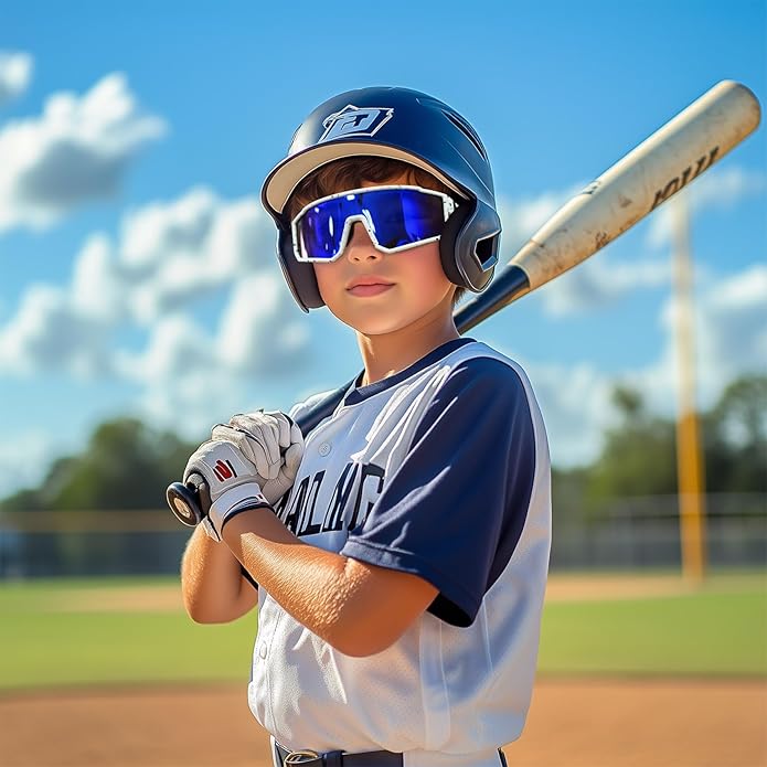 MVPTGRS Youth Baseball Sunglasses for Boys Girls Age 8-14 TR90 Frame Kids Sport Sunglasses for Softball Cycling Baseball Golf