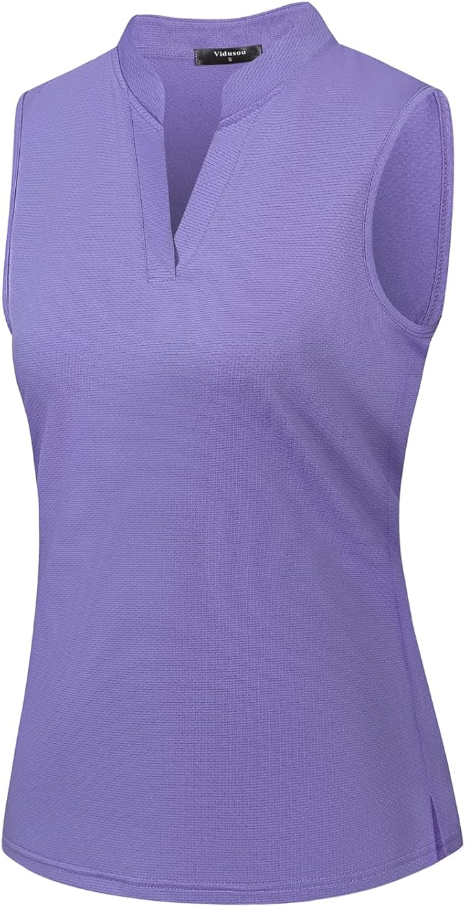 Womens Sleeveless V Neck Golf Polo Shirts