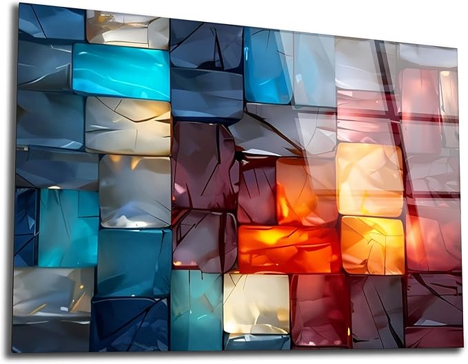 Magical Light Play and Stunning Colors Printed Tempered Glass Wall Art Painting - Image 3