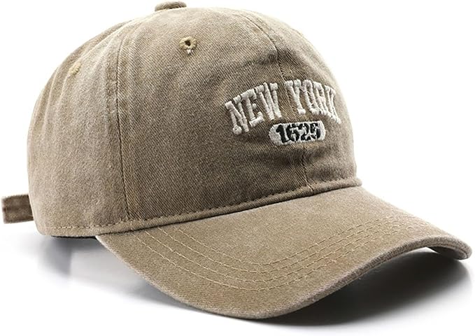 New York Hat Washed Baseball Cap Unisex Sun Hat Adjustable Trucker Cap