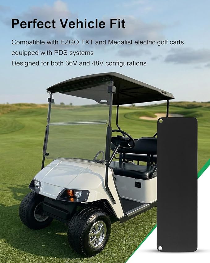 Golf Ball Holder Dash Cover Plate Compatible with EZGO TXT PDS Medalist 36V 48V Electric Cart, 304 Stainless Steel Black Dashboard Panel Console Insert Golf Cart Accessory
