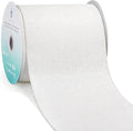 CT CRAFT LLC Glitter Wired Ribbon 4" x 10 Yards White by CTCRAFTLLC