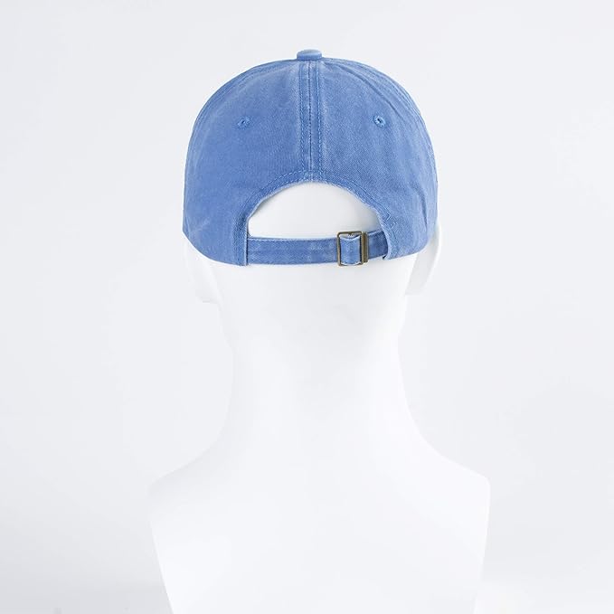 LANGZHEN Unisex Baseball Cap 100% Cotton Fits Men Women Washed Denim Adjustable Dad Hat