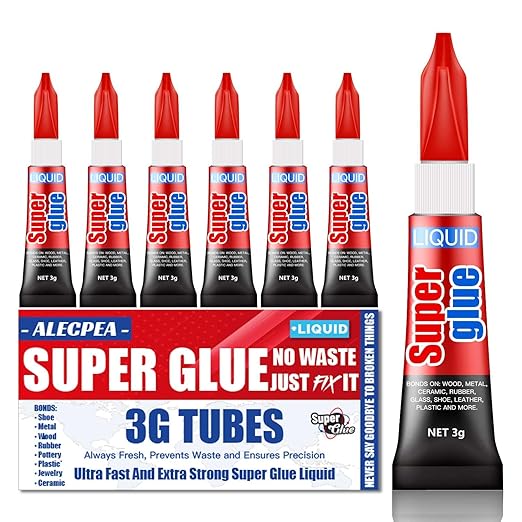3 Gram Single Use Super Glue Liquid, Super Fast, Thin & Strong Adhesive by ALECPEA