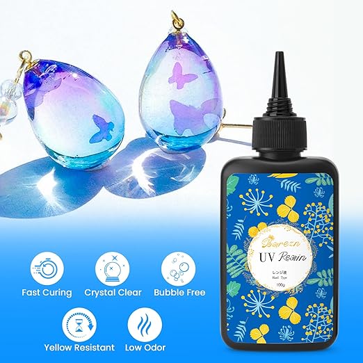 Bsrezn 200g UV Resin Kit with Upgraded Light 18 Beads, Crystal Clear Solar - Image 2