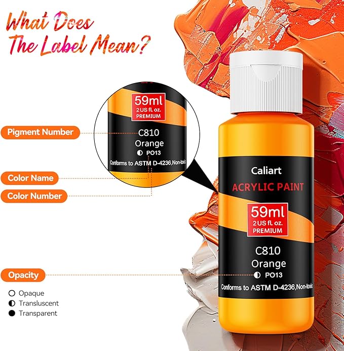 Caliart Acrylic Paint Set, 80 Colors - Image 7