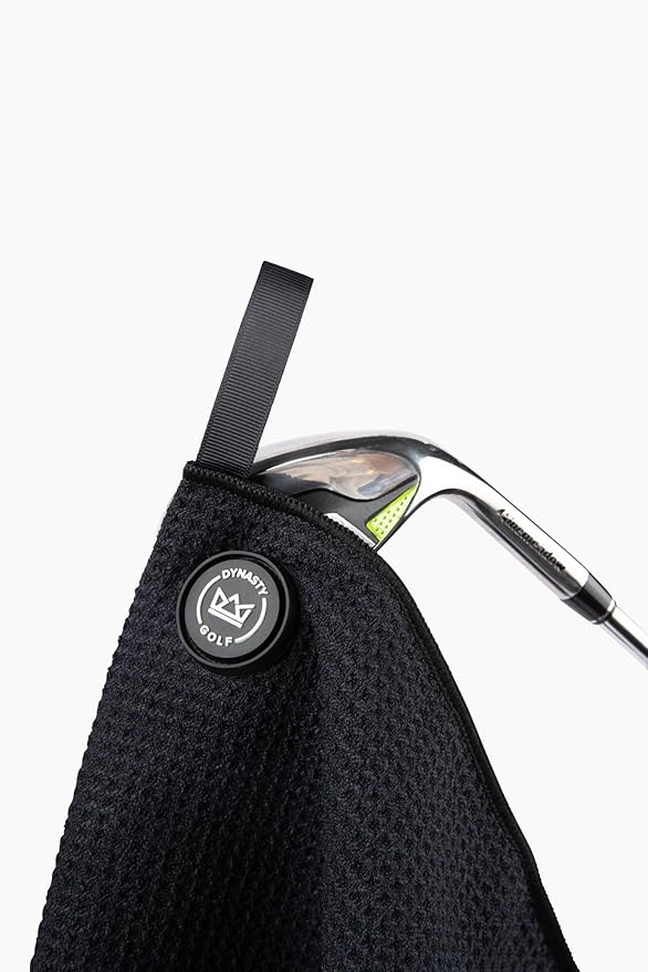 Dynasty Golf Magnetic Golf Towel, 17" x 12.5" Waffle Microfiber Golf Towel with Magnet for Ball and Club Cleaning, Quick Pickup During Play