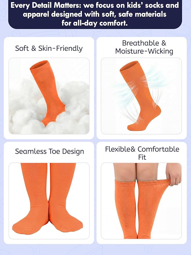 American Trends Kids Toddler Soccer Socks Youth Baseball Softball Football Socks Knee High Accessories for Girls