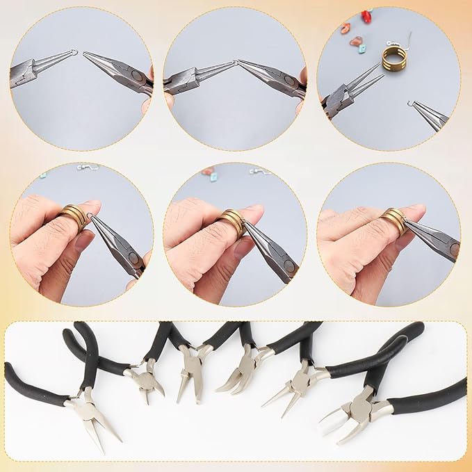 6 Pack Jewelry Pliers Set, Mini Pliers Set, Jewelry Making Include Flat - Image 6