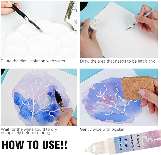 Blue Watercolor Masking Fluid - Image 4