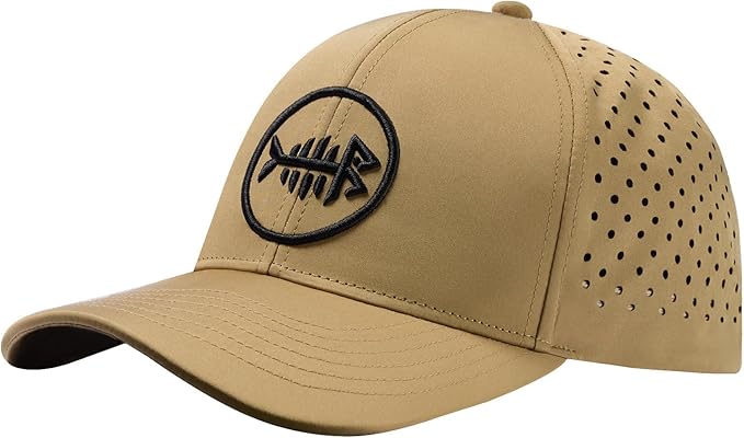 BASSDASH UPF 50+ Quick Dry Baseball Cap Water Resistant Laser Cut Mesh Snapback Hat for Men Women Fishing Hiking FH14