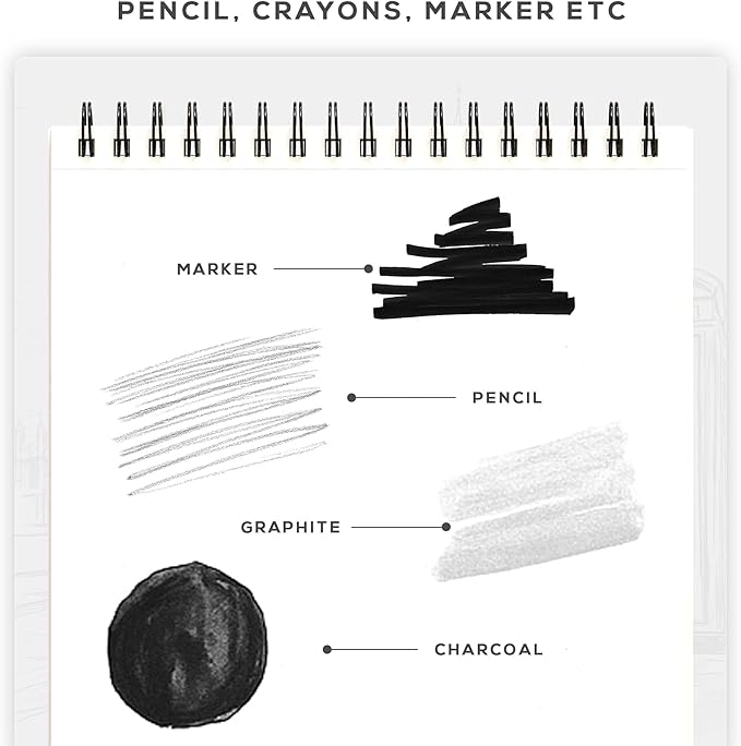 BEECHMORE BOOKS Mixed Media Spiral Sketchbook A4 9×12 – 300 GSM Heavyweight - Image 6