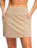 Women's Golf Skirts Skort 4 Side Pockets High Waisted Stretchy Tennis Skirt with Short Athletic Casual