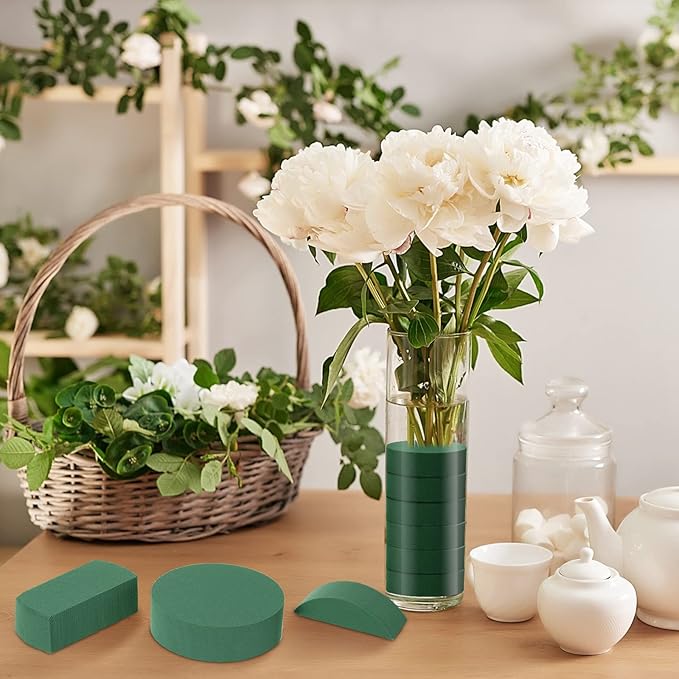 12 Pieces Round Floral Foam Wet Green Flower Foam DIY Flower Arrangement Kit - Image 7