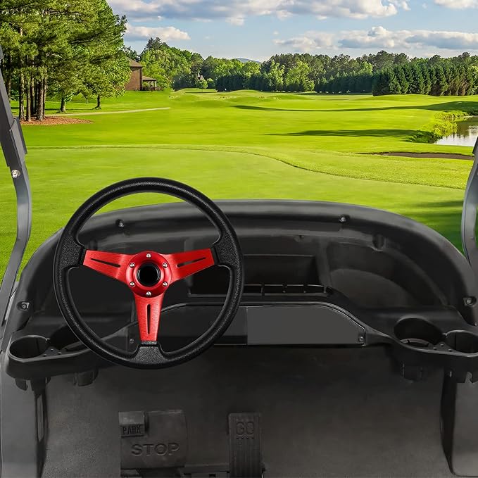 LOSCHEN Golf Cart Steering Wheel Universal Design for Club Car Ds and Precedent EZGO RXV & TXT, for Yamaha Golf Cart Steering Wheel