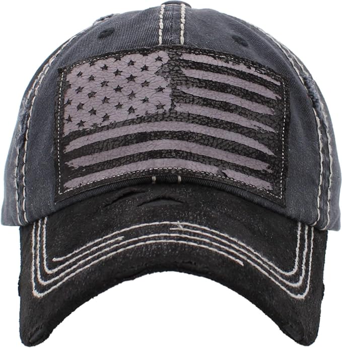 KBETHOS Flag USA America Military Thin Blue Line Thin Red Line Vintage Distressed Baseball Cap Dad Hat Unisex Adjustable…