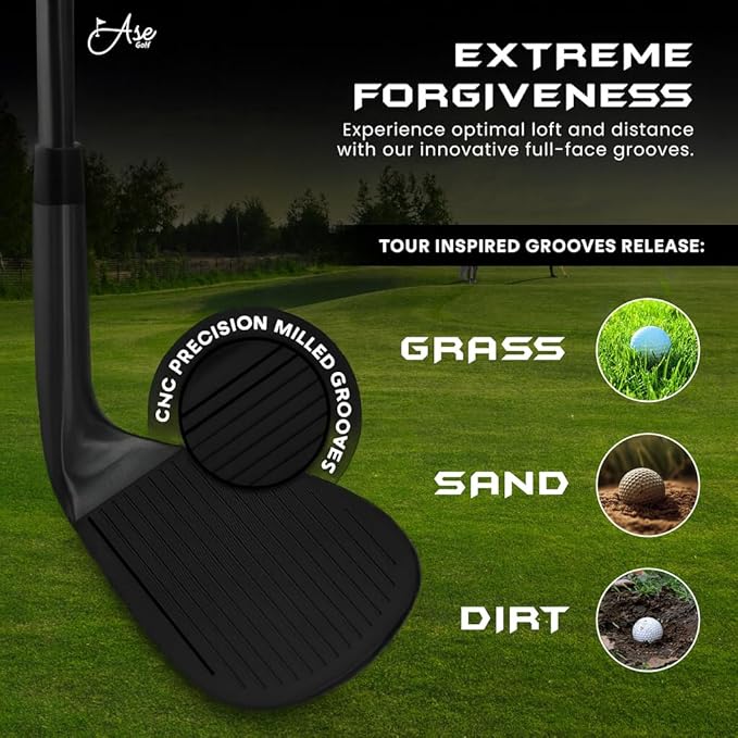 Premium CM-1 Golf Wedge Set or Individual Golf Wedges - Full Face Grooves + Milled Face Wedges, Singles or Set for Men Lob, Gap, Sand Wedged 50/52/54/56/58/60 Degree Clubs