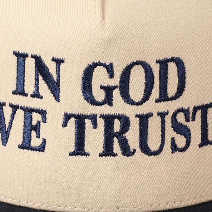 MIRMARU Two-Tone Vintage Canvas Trucker Hats for Men & Women, Adjustable Size Baseball Caps with Trendy Embroidered Design