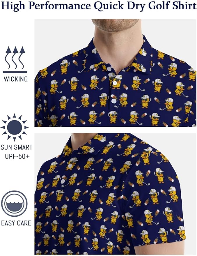 Mens Golf Shirts Golf Polo Shirts for Men Short Sleeve Polo Shirts Golf Gifts