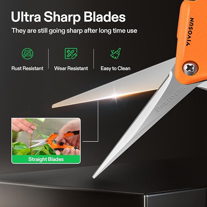 VIVOSUN 3-Pack 6.5 Inch Gardening Scissors Hand Pruner Pruning Shear - Image 6