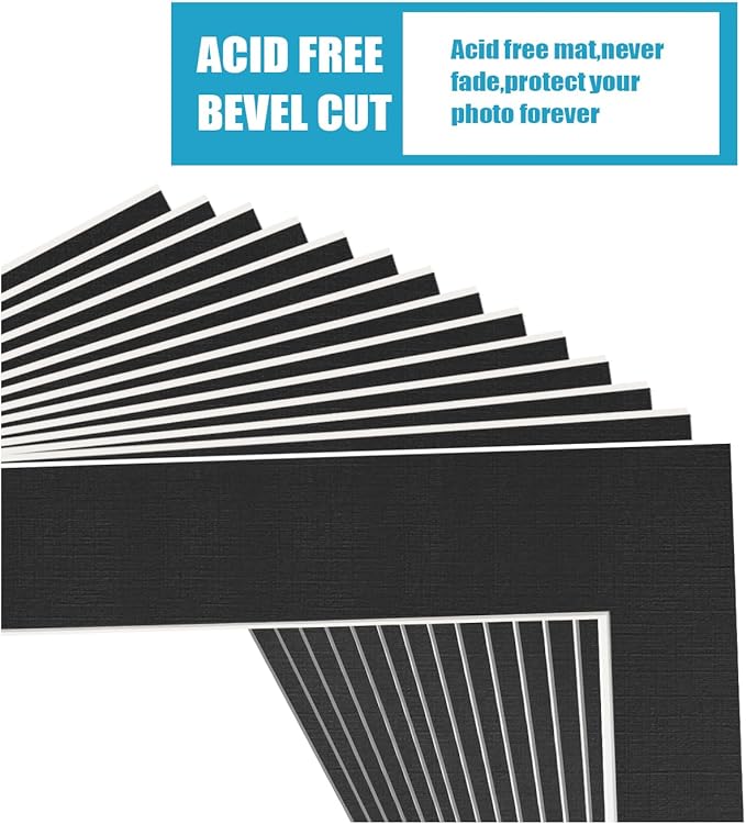 Egofine 8x10 Black Picture Mats Pack of 14, Frame Mattes - Image 2