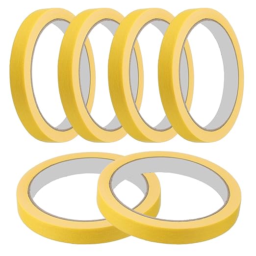 MECCANIXITY Masking Tape 0.5 Inch x 21 Yard Painter's Tape Yellow Paint Tapes by MECCANIXITY