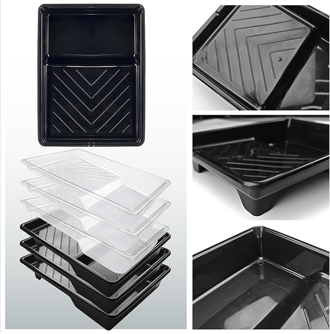 6 Pack Paint Tray Liners 7 Inch, 3 Heavy-Duty Plastic Trays - Image 3