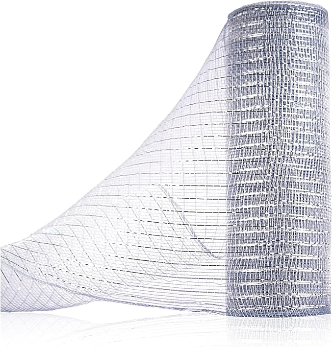 Anivia Deco Mesh Ribbon, 10inch x 30 Feet Each Roll Metallic Foil Mesh Ribbon by Anivia