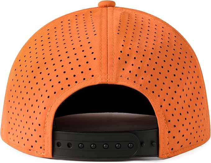 FEINION Men Flat Brim Adjustable Performance Hat Snapback Laser Perforated Baseball Cap