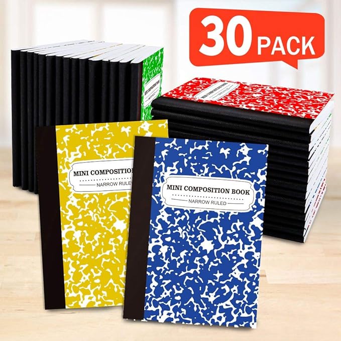 Composition Notebook, Mini Sized 30 Pack 5 Colors Narrow Ruled Mini Composition - Image 6