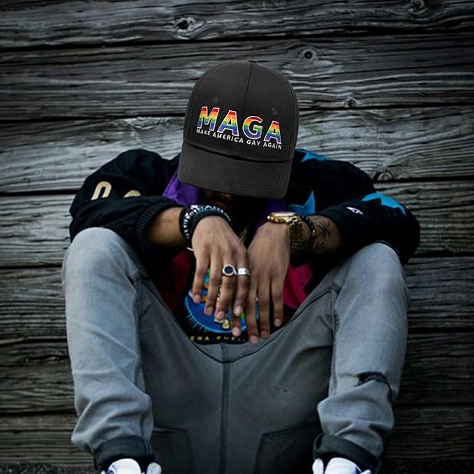 Gay Pride Rainbow Trucker Hat for Men and Women LGBT Embroidered Adjustable Washable LGBTQ Baseball Cap Gifts