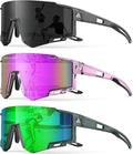 Kids Sunglasses Youth Baseball Sunglasses for Boys Girls Age 6-14 Sports UV400 Protection SunGlasses 3 Pack