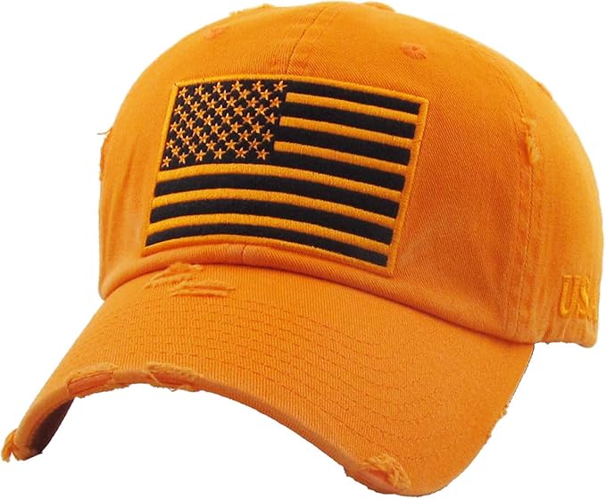 KBETHOS Flag USA America Military Thin Blue Line Thin Red Line Vintage Distressed Baseball Cap Dad Hat Unisex Adjustable…
