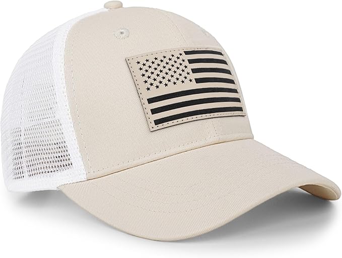 American Flag Trucker Hat - Snapback Hats for Men Women Baseball Cap - Breathable Mesh & Adjustable Fit for Casual Wear