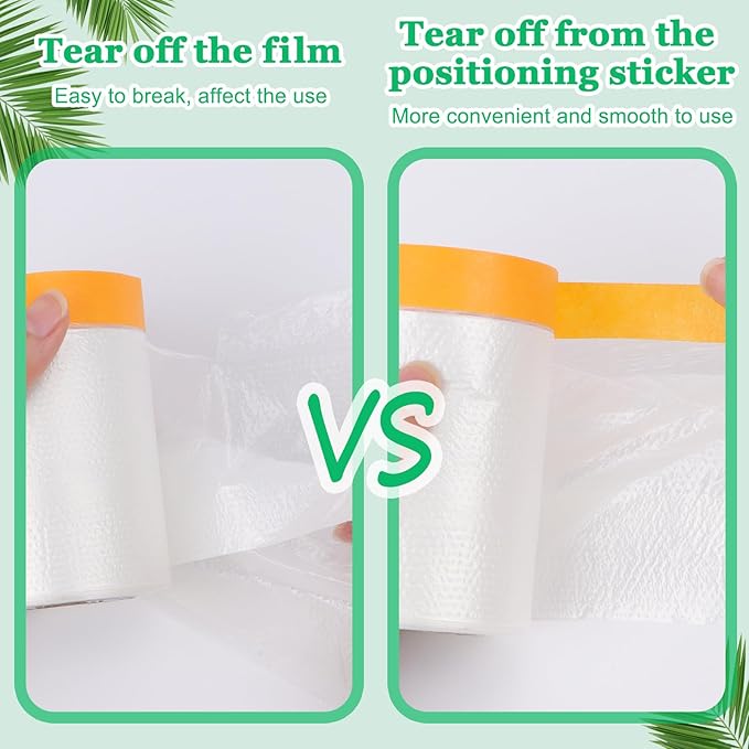 4 Pack Tape and Drape, 3 Sizes Pre-Taped Masking Film - Image 5