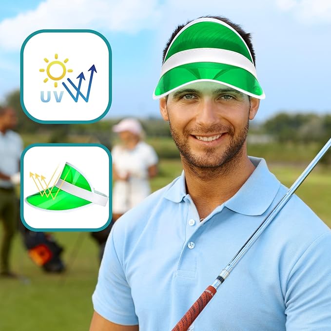 Tarpop Poker Visors Hats Bulk Casino Bingo Visor Casino Dealer Clear Plastic Sun Golf Hats for Women Men