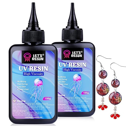 LET'S RESIN UV Resin, 200g High Viscosity Crystal Clear Thick UV Resin Kit by LETSRESIN