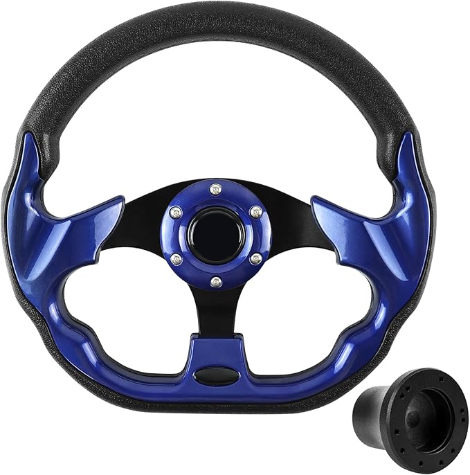 Golf Cart Accessories Steering Wheel D-bottom and Golf Adapter for Club Car PRECEDENT Golf Carts Adapter Skid-(blue)