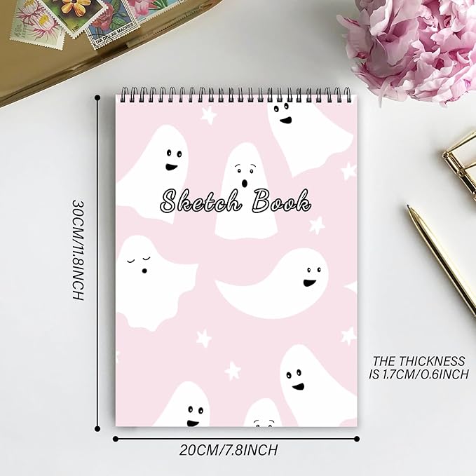 Cabreche Sketch Book Top Spiral Bound Sketch Pad, 9 x 12 inch, 100GSM Thick - Image 2